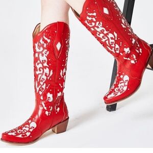 Sara Iris Women's Rhinestone Cowgirl Boots, Mid Calf Boots